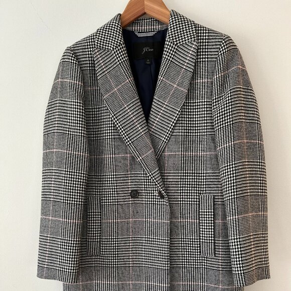 J. Crew Plaid Coat Size 0 - Picture 2 of 4
